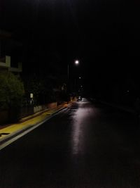 Empty road at night