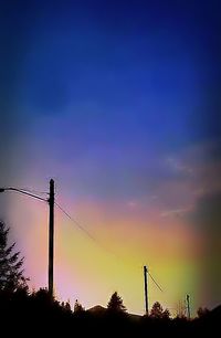 Low angle view of silhouette trees against sky at sunset