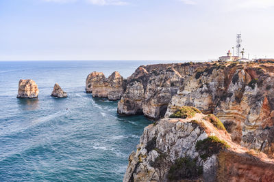 Rock formations in sea