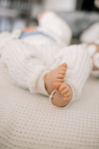 Close up of baby boy's little feet