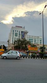 City street with buildings in background