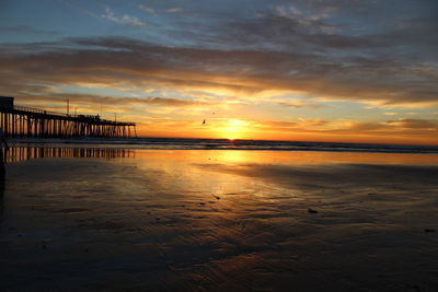 Scenic view of sunset over sea