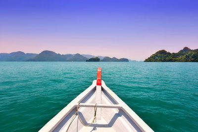 View of sailboat in sea