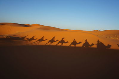 Scenic view of desert against clear sky