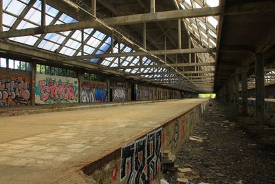 Graffiti on wall of abandoned building