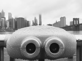 Close-up of cityscape against sky