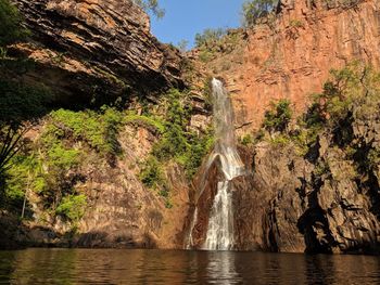 Scenic view of waterfall