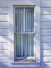 Close-up of closed window of house