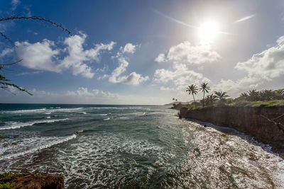 Scenic view of sea at sunset