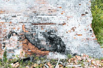 Brick wall of old building