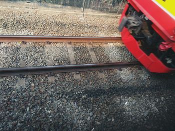 Close-up of railroad track