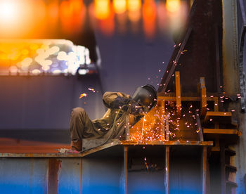 View of welder at work