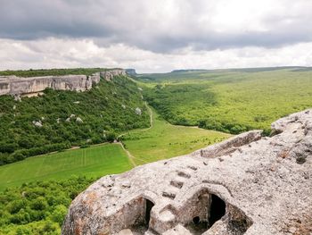 Scenic view of old ruins against sky