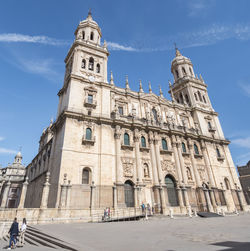 Low angle view of historic building against sky