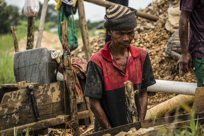 Woman standing in farm