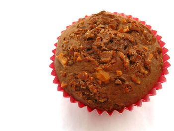 Close-up of pastry on white background