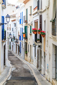 Alley amidst buildings in city