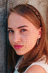 Close-up portrait of a young woman