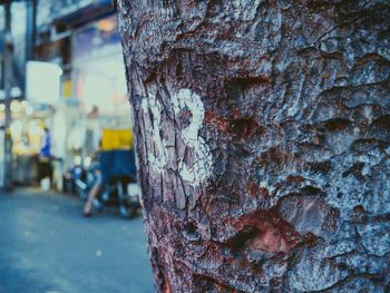 Close-up of peeled wall