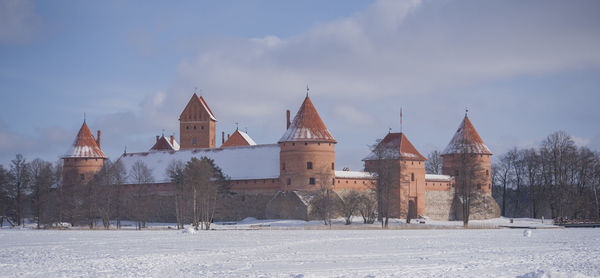 View of cathedral against sky during winter