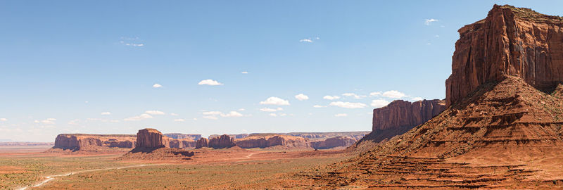 Panoramic view of rock formations in desert