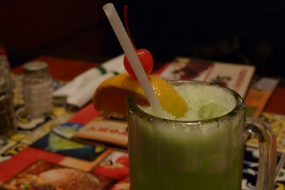 Close-up of drink on table