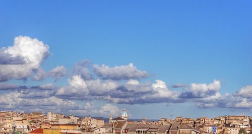 Low angle view of townscape against sky