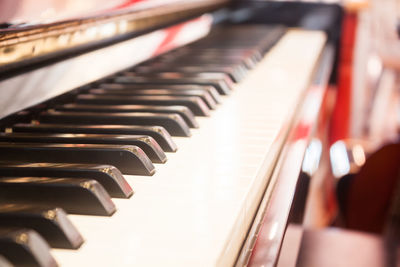 Close-up of piano keys