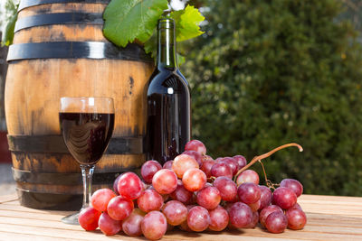 Close-up of grapes in container