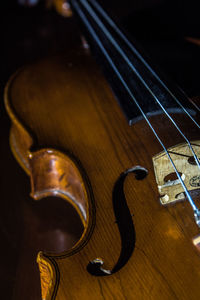 High angle view of guitar
