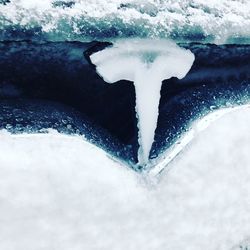 Close-up of ice crystals on land