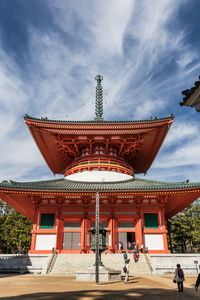 View of temple building against cloudy sky