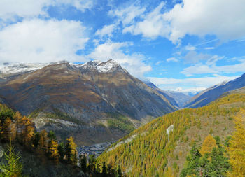 Scenic view of mountains against sky