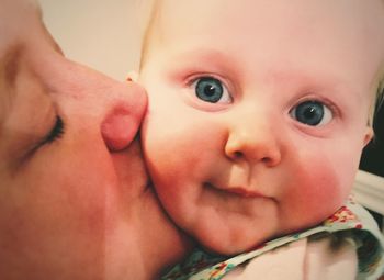 Close-up portrait of cute baby girl