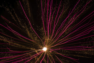Firework display at night
