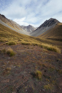 Scenic view of mountains against sky