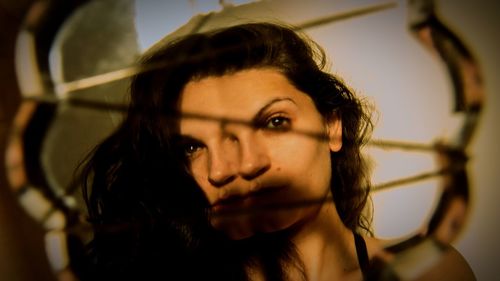 Close-up portrait of young woman