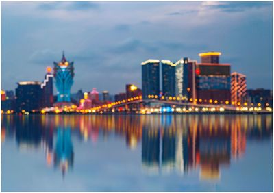 Reflection of buildings in water