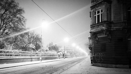 Railroad track at night