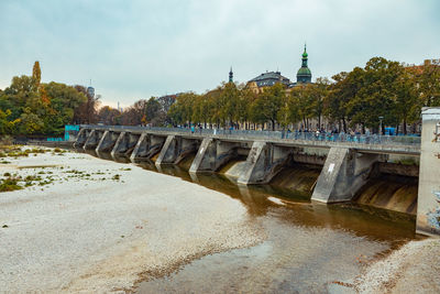 Bridge over river against sky