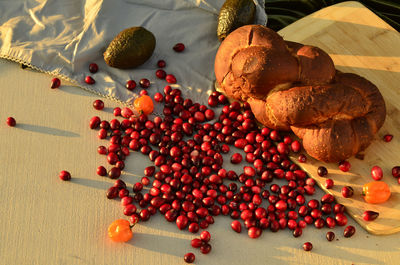 Close-up of fruits on table