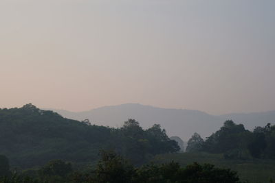 Scenic view of mountains against clear sky