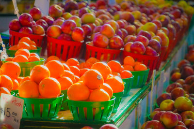 High angle view of fruits in market