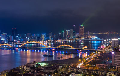 Illuminated city at night