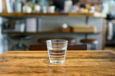 Close-up of drink in glass on table
