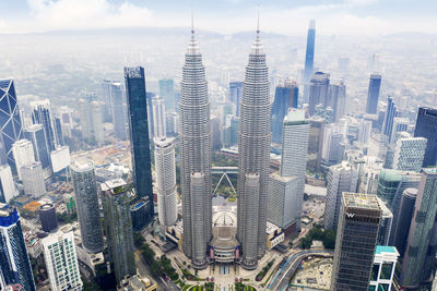 Aerial view of buildings in city