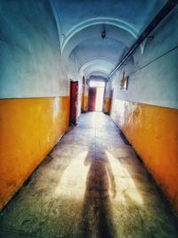 Empty corridor of building