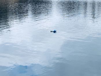 High angle view of boat in sea