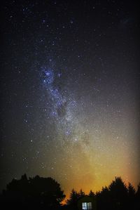 Low angle view of star field against star field