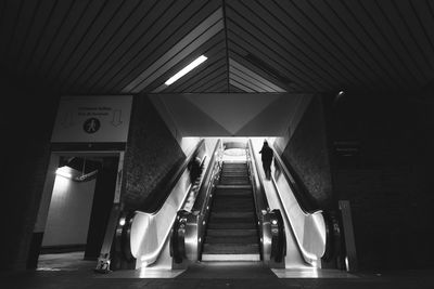 View of escalator